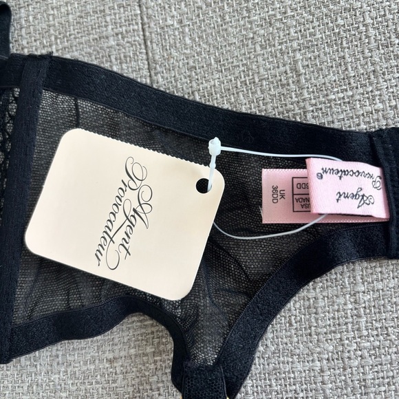 NWT Agent Provocateur Sandra Set Black Bra 36DD and‎ Panties Size 4 (8-10 L) - Picture 8 of 12